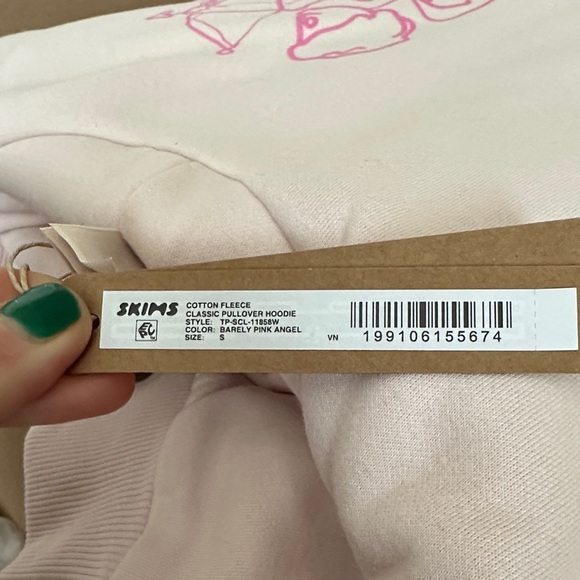 SOLD OUT - SKIMS Blush Pink Fleece Hoodie - Picture 2 of 5